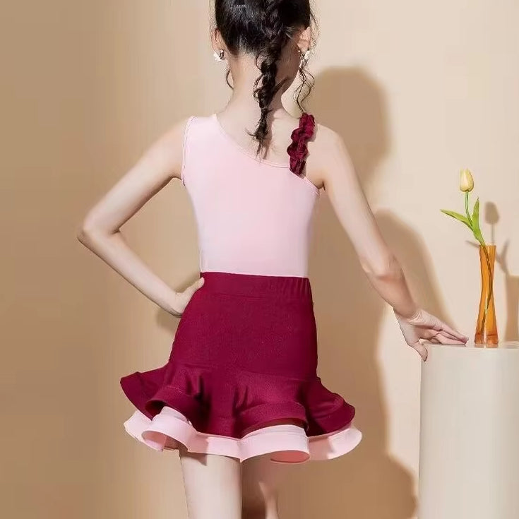 Abito da ballo latino asimmetrico per ragazze ✨