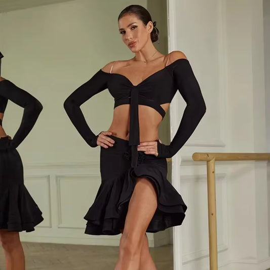 COMPLETO DA BALLO LATINO NERO - ELEGANZA IN MOVIMENTO!