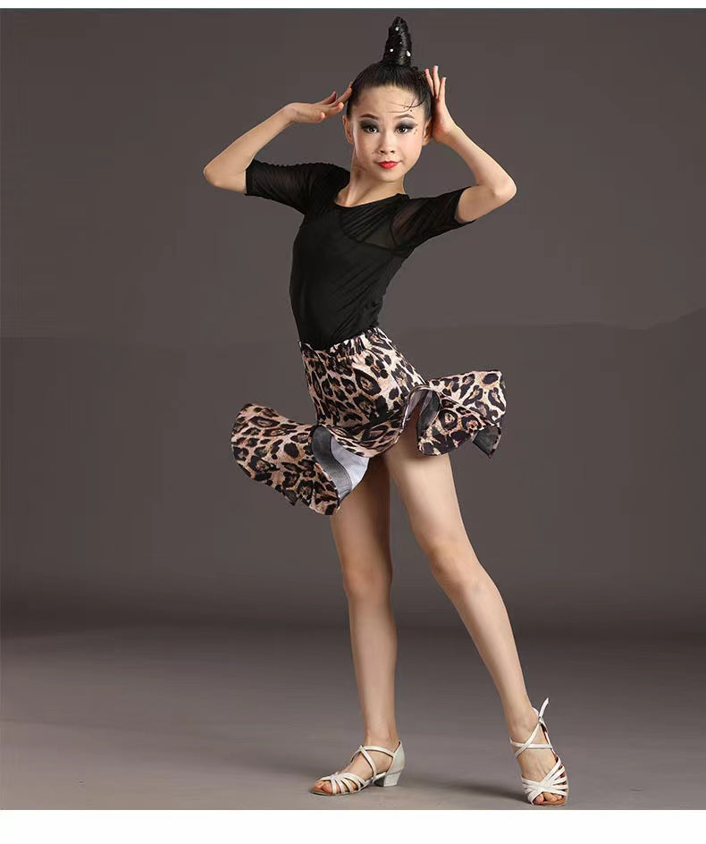 Completo Baby - Gonna Leopardata - Top Nero