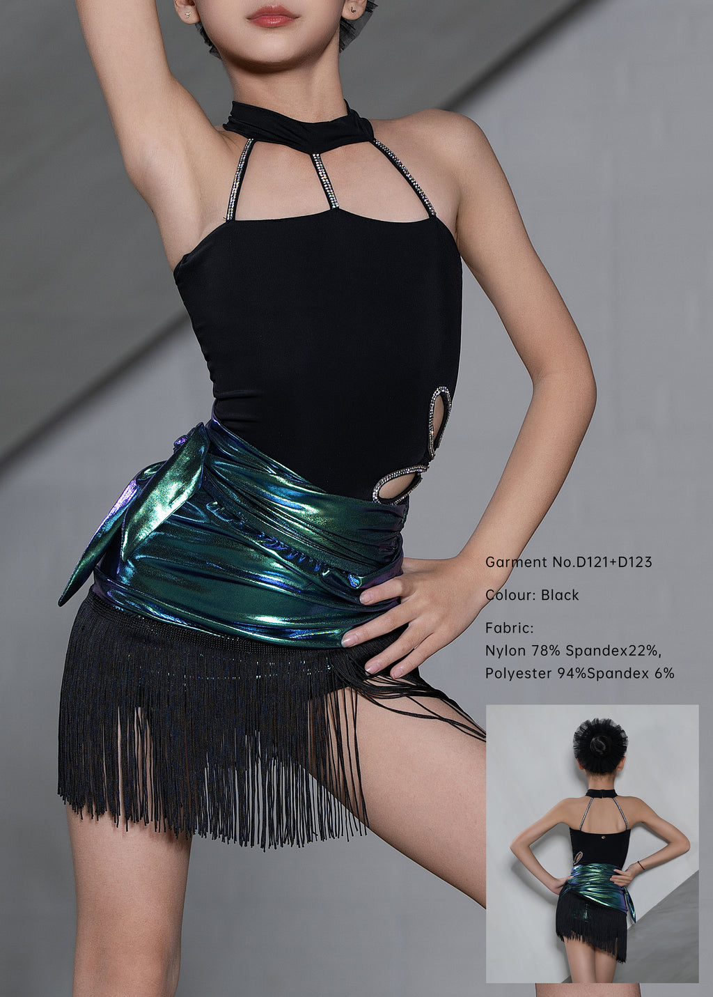 SET TOP NERO E GONNA FLUO U DANCE MOD. D121+D123