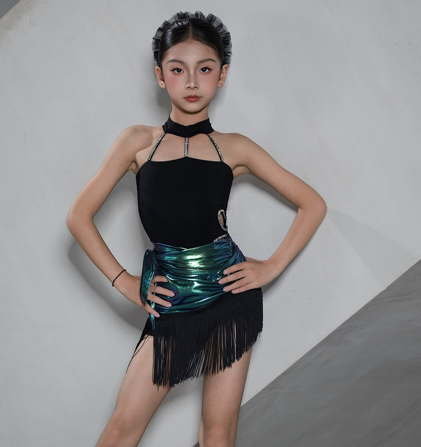 SET TOP NERO E GONNA FLUO U DANCE MOD. D121+D123