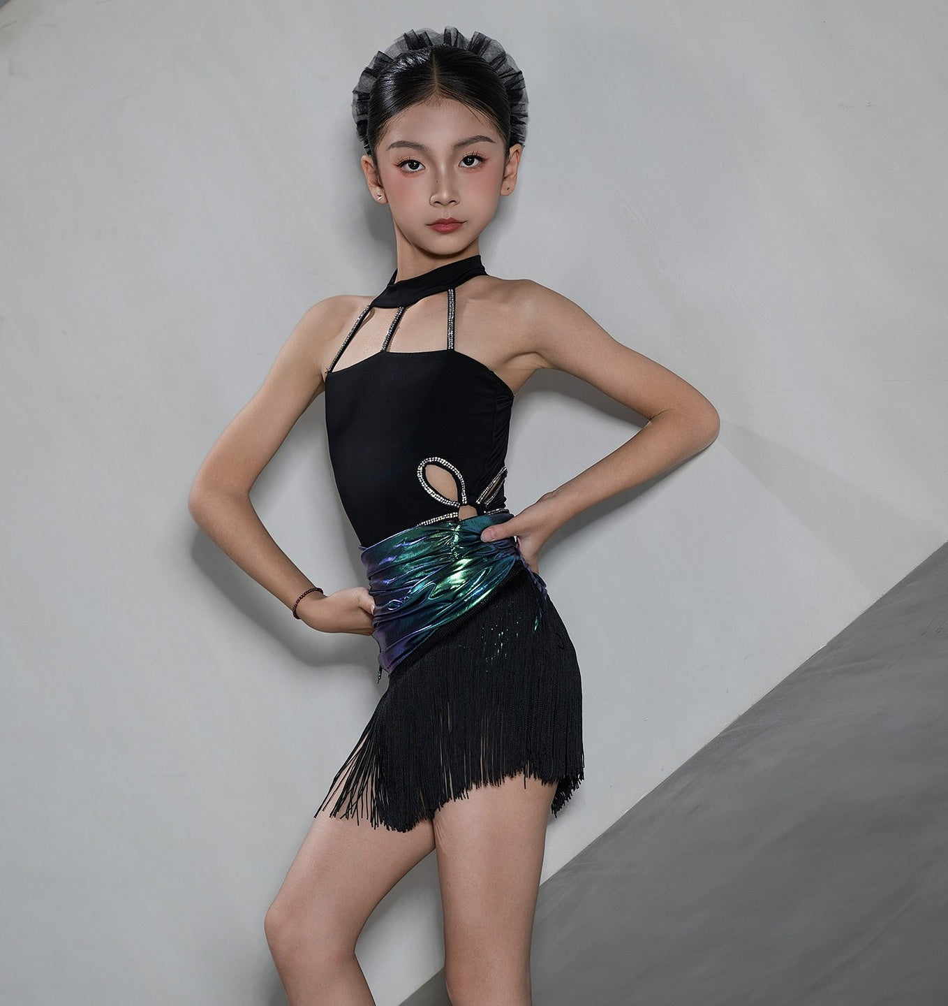 SET TOP NERO E GONNA FLUO U DANCE MOD. D121+D123