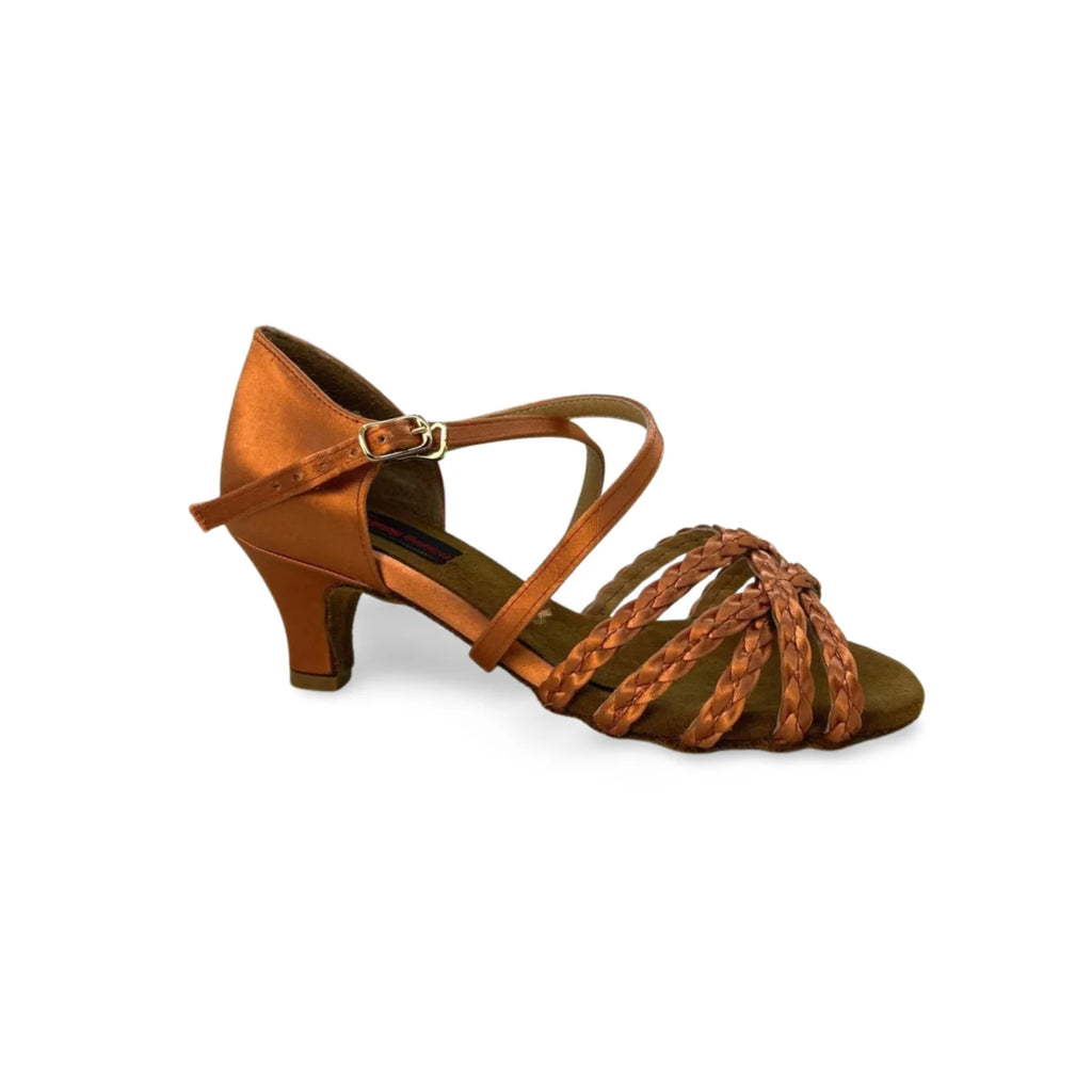 Happy Dancing mod. NADIA TRECCIA in Raso Bronzo - Scarpa da Ballo Donna/Bambina